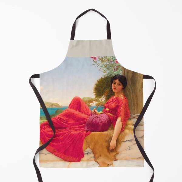 Item preview, Leaning Against A Column "Girl with a beautiful transparent Summer red Dress" John William Godward designed and sold by TeeARTHY.