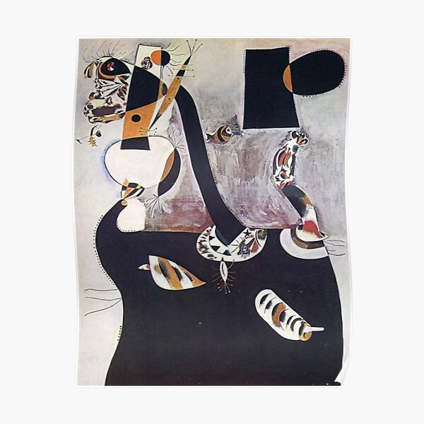 Joan Miro seated woman surrealism figurative art Poster