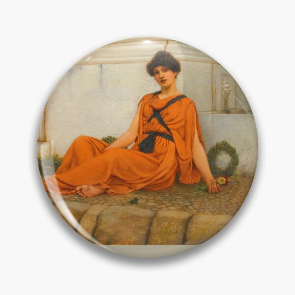 Item preview, Repose,The Flower Girl"Girl with a beautiful transparent Summer orange Dress" John William Godward designed and sold by TeeARTHY.