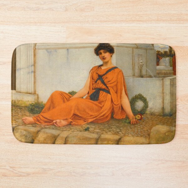 Item preview, Repose,The Flower Girl"Girl with a beautiful transparent Summer orange Dress" John William Godward designed and sold by TeeARTHY.