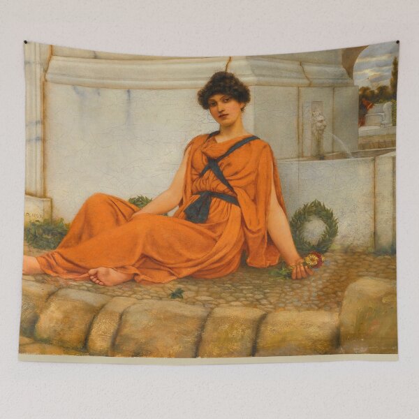 Item preview, Repose,The Flower Girl"Girl with a beautiful transparent Summer orange Dress" John William Godward designed and sold by TeeARTHY.