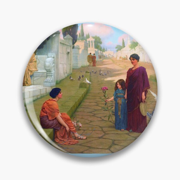 Item preview, Outside The Gate Of Pompeii  The Flower Girl "Girl with a beautiful transparent Summer orange Dress" John William Godward designed and sold by TeeARTHY.