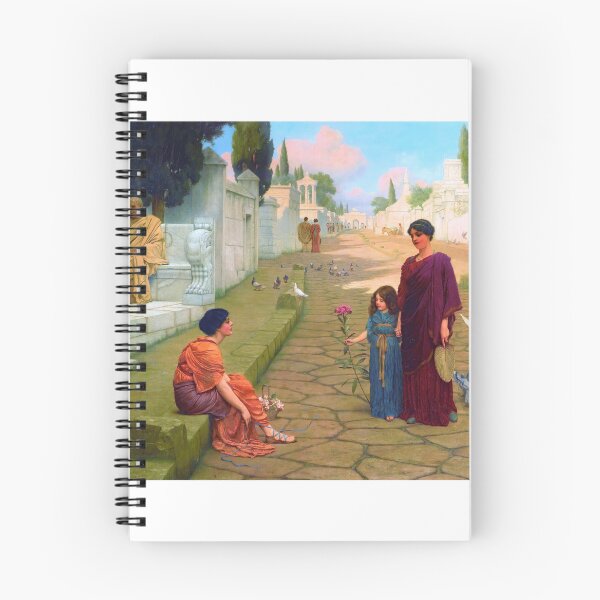 Item preview, Outside The Gate Of Pompeii  The Flower Girl "Girl with a beautiful transparent Summer orange Dress" John William Godward designed and sold by TeeARTHY.