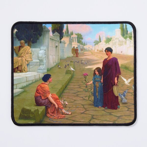 Item preview, Outside The Gate Of Pompeii  The Flower Girl "Girl with a beautiful transparent Summer orange Dress" John William Godward designed and sold by TeeARTHY.