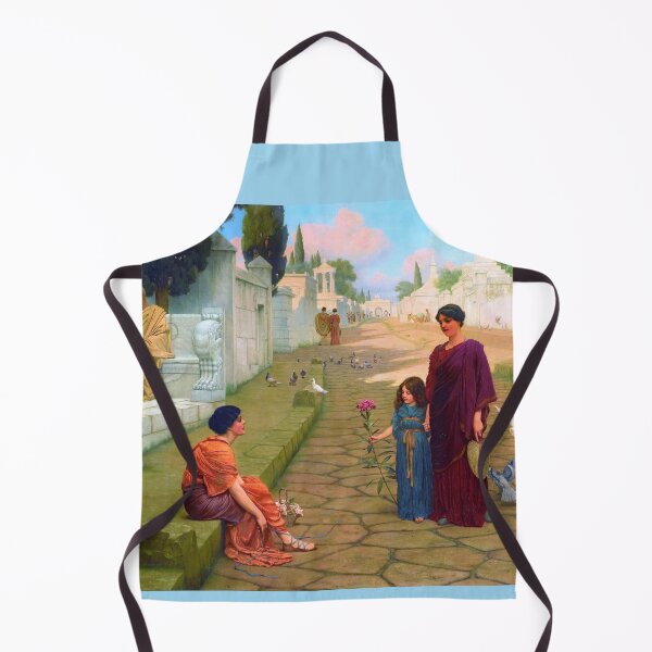 Item preview, Outside The Gate Of Pompeii The Flower Girl "Girl with a beautiful transparent Summer orange Dress" John William Godward designed and sold by TeeARTHY.