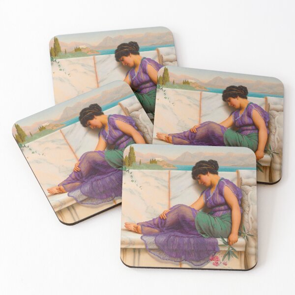 Item preview, Summer Idleness; Day Dreams "Girl with a beautiful transparent Summer purple Dress" John William Godward designed and sold by TeeARTHY.