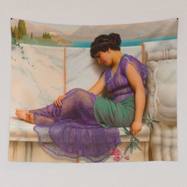 Item preview, Summer Idleness; Day Dreams "Girl with a beautiful transparent Summer purple Dress" John William Godward designed and sold by TeeARTHY.
