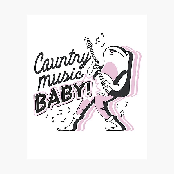 Item preview, country-music-baby-frog-cartoon-t-shirt-design designed and sold by JAMALSTORE92.