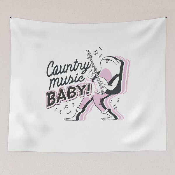 Item preview, country-music-baby-frog-cartoon-t-shirt-design designed and sold by JAMALSTORE92.