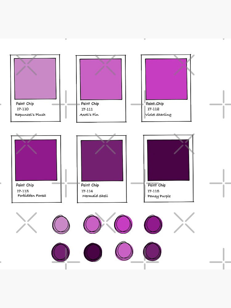 "Purple Paint Chip Sample Stickers" Sticker for Sale by Curlygirl12