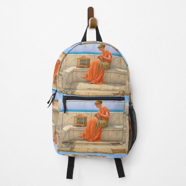 Item preview, Songs without Words ,girl playing flute "Girl with a beautiful transparent Summer  orange Dress" John William Godward designed and sold by TeeARTHY.