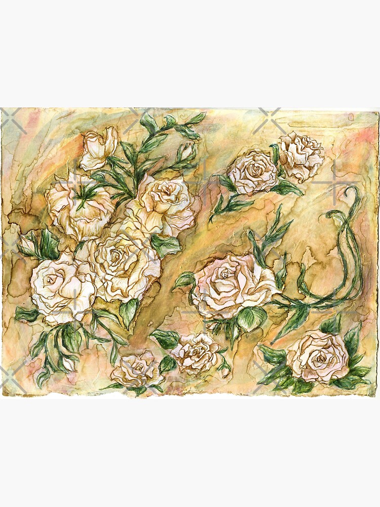 Thumbnail 3 of 3, Sticker, Vintage Roses designed and sold by tinaschofield.