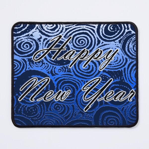 Item preview, Happy New Year Swirls Blue designed and sold by blakcirclegirl.