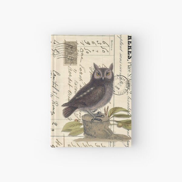 Cute Stump Owl Hardcover Journal