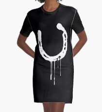 Splatter Horseshoe (white) Graphic T-Shirt Dress