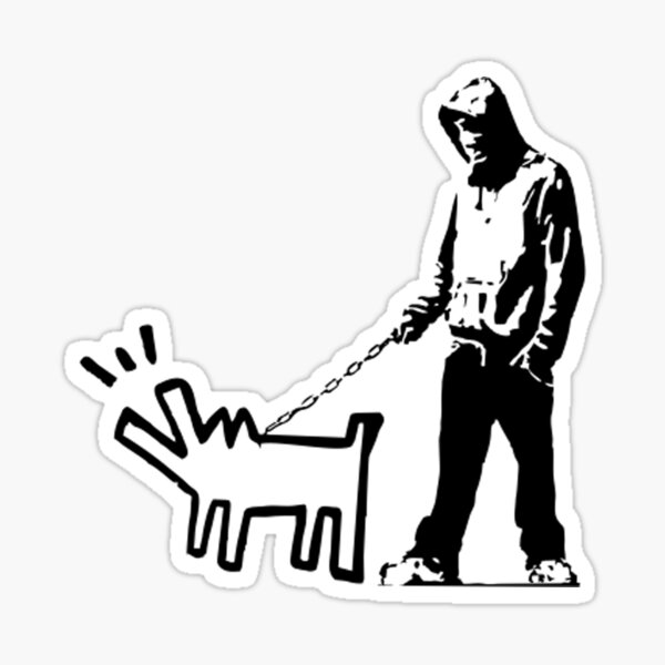 Item preview, Banky Inspired: Thug Walking a Barking Dog! designed and sold by ThatMerchStore.