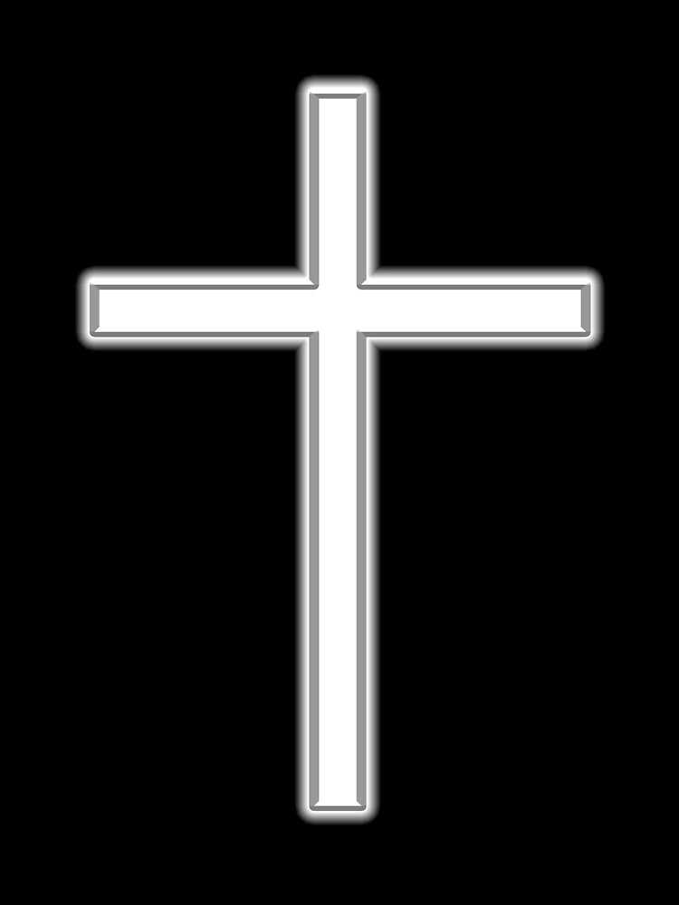 Christian Cross. Crucifix, Religeon, Belief, Crucifixion, Christianity, Jesus, Lord, White on Black. by TOMSREDBUBBLE