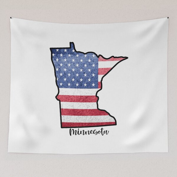 Item preview, Minnesota State Outline with Patriotic USA American Flag designed and sold by Gsallicat.