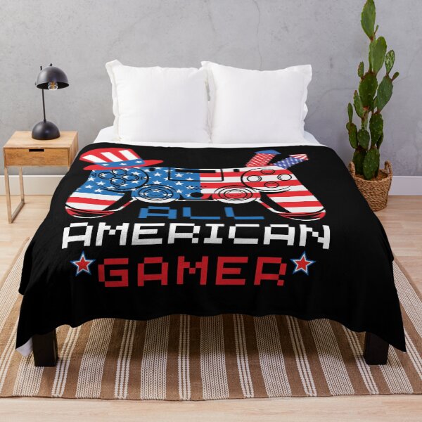 Item preview, All American gamer American console Flag Gamer 4th of July Video Game Essential T-Shirt designed and sold by POPLIN ⭐ ⭐ ⭐ ⭐ ⭐.