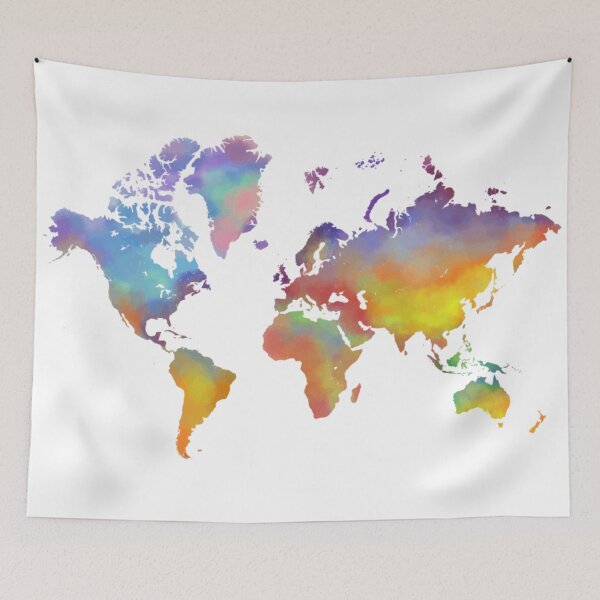Item preview, Map Of The World Colored designed and sold by antevasinart.
