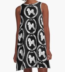 Bichon Frise Camo Silver A-Line Dress