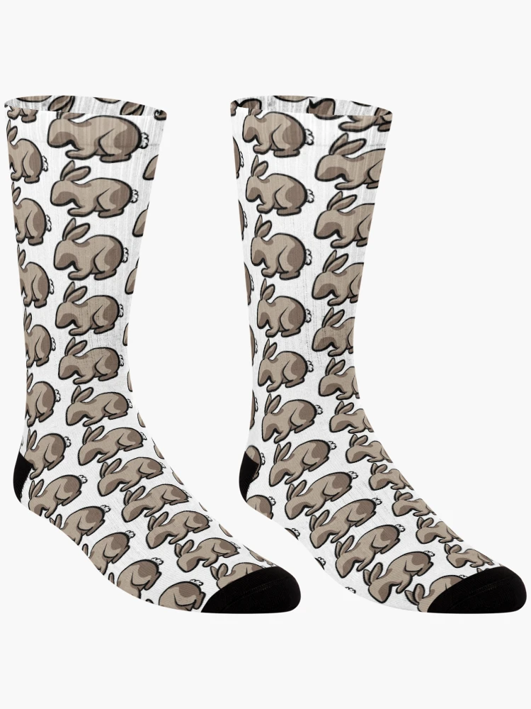 Thumbnail 3 of 5, Socks, Minimalist Rabbit Line Drawing designed and sold by InkLayer.