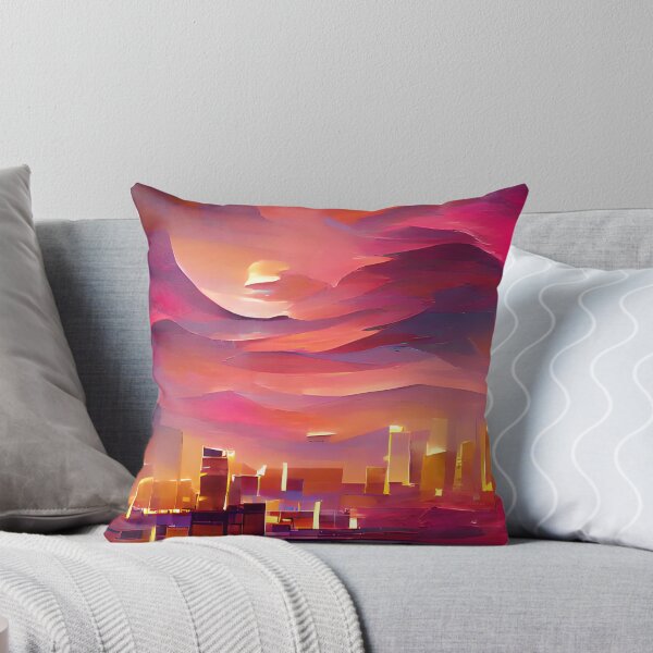 Artikelvorschau, Sonnenuntergang Stadtbild Aquarell Traumkunst entworfen und verkauft von Holisticfox.