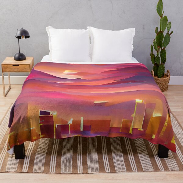 Item preview, Sunset Cityscape Watercolor Dream Art designed and sold by Holisticfox.