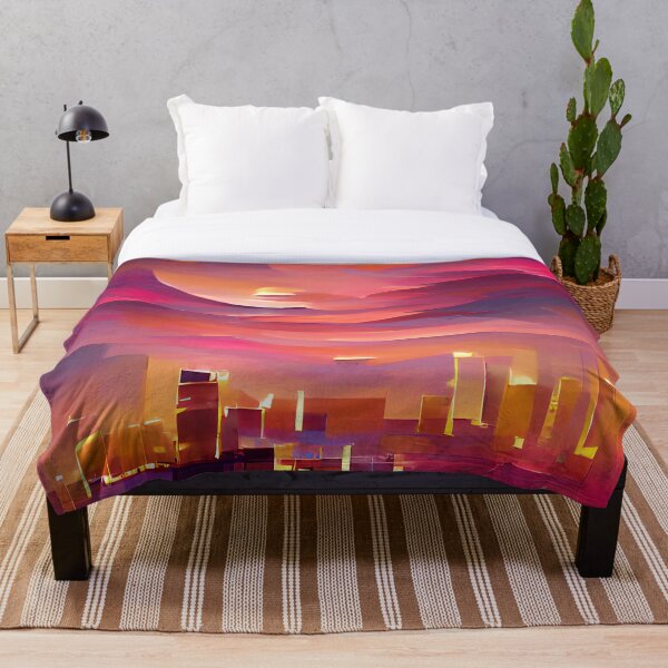 Item preview, Sunset Cityscape Watercolor Dream Art designed and sold by Holisticfox.