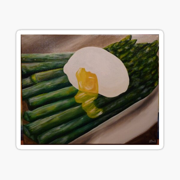 Poached egg and asparagus Sticker