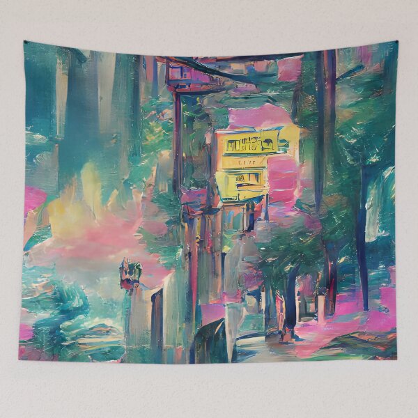 Item preview, City Street Watercolor Dream Art designed and sold by Holisticfox.