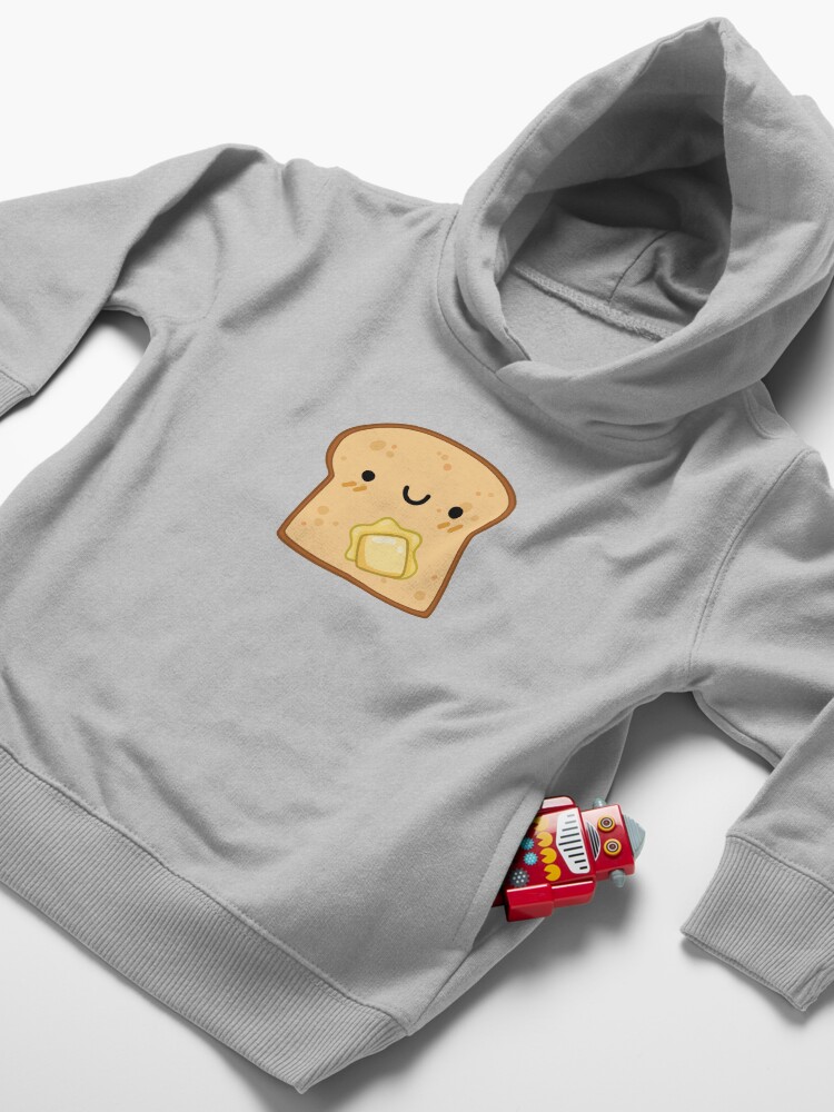 Alternate view of Kawaii Toast with Butter Toddler Pullover Hoodie