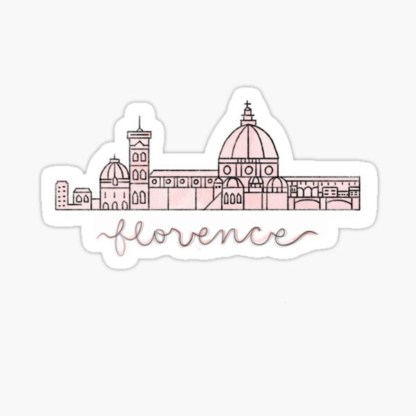 Artikel-Vorschau von Skyline von Florenz, Italien (rosa), designt und verkauft von maryyyaud.
