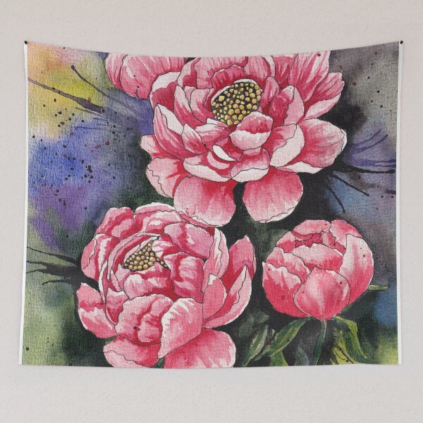 Item preview, Beautiful Peonies Watercolour Artwork designed and sold by Oirabot.