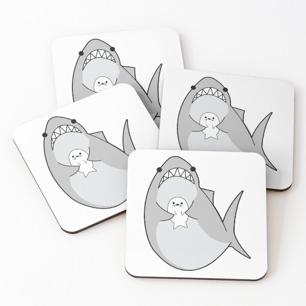 Item preview, Shark holding a seal designed and sold by LemonSharkArt.