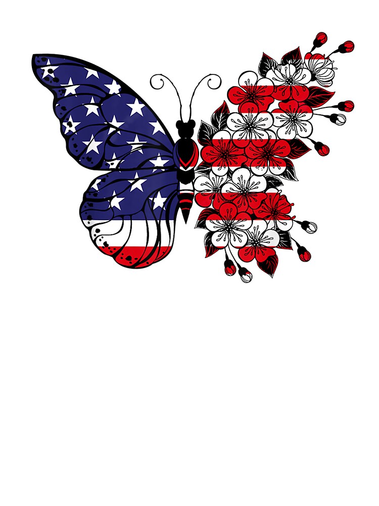  Butterflies - Custom 4th of July T Shirts & Jerseys - Patriotic  American Flag Baseball Raglans : Clothing, Shoes & Jewelry