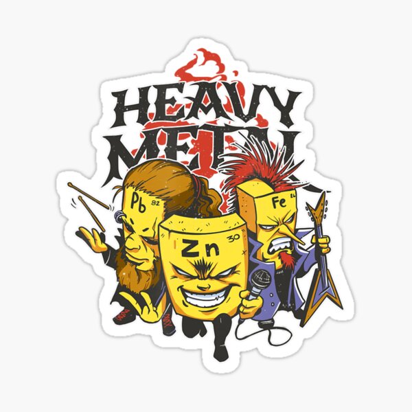 "Heavy Metal Pun Heavy Metal Elements And Music Band" Sticker for Sale