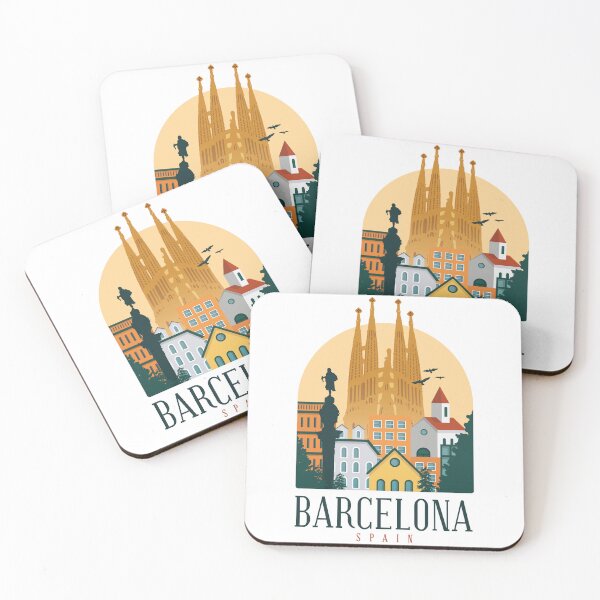Artikelvorschau, Barcelona Katalonien Spanien Skyline Sagrada Familia entworfen und verkauft von Hoiho Adventure Shirts.