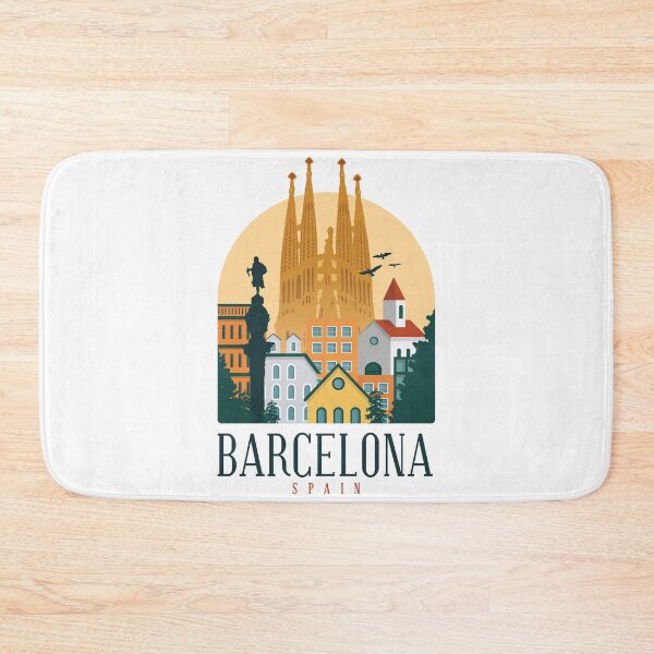 Artikelvorschau, Barcelona Katalonien Spanien Skyline Sagrada Familia entworfen und verkauft von Hoiho Adventure Shirts.