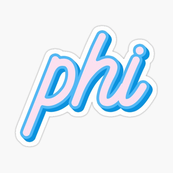 Phi - pink/blue script Sticker