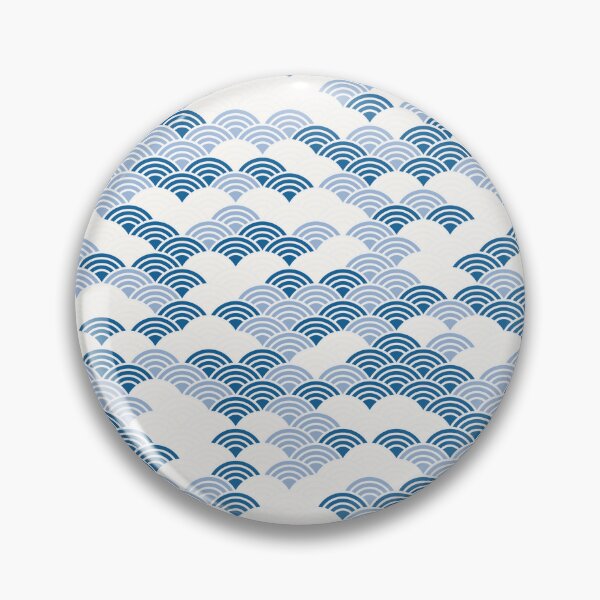 Item preview, Japanese Seigaiha Pattern Kimono White Blue designed and sold by gani-75.