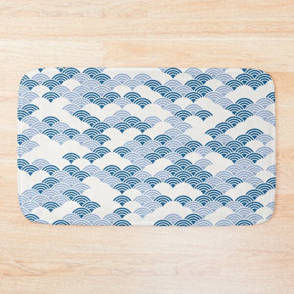 Item preview, Japanese Seigaiha Pattern Kimono White Blue designed and sold by gani-75.