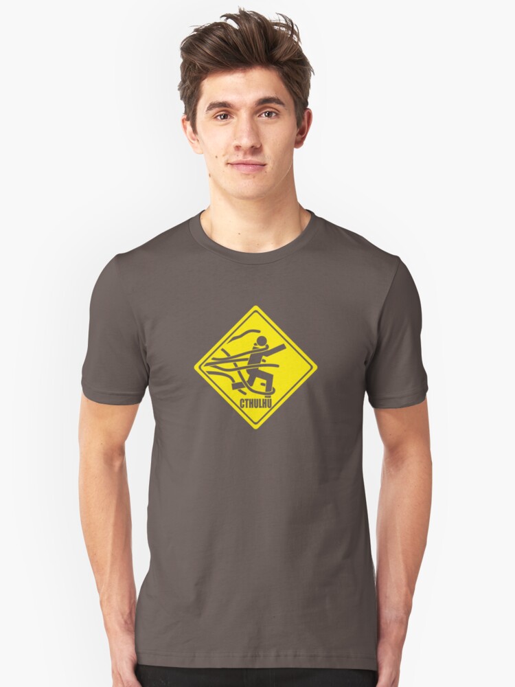 Alternate view of Warning: Cthulhu Slim Fit T-Shirt