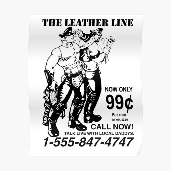 The Leather Line Retro Vintage Gay Poster