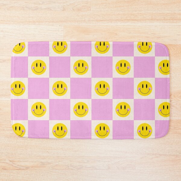 Item preview, Smiley Pastel Checkered Pattern in Pink designed and sold by groovyfolk.