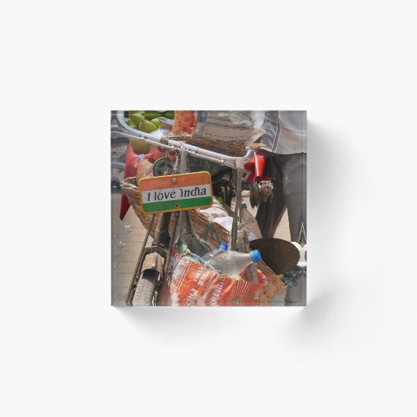 i love india Acrylic Block