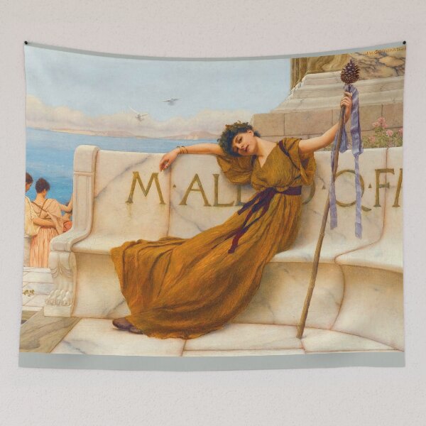 Item preview, A priestess of Bacchus "Girl with a beautiful transparent Summer  Dress" John William Godward designed and sold by TeeARTHY.