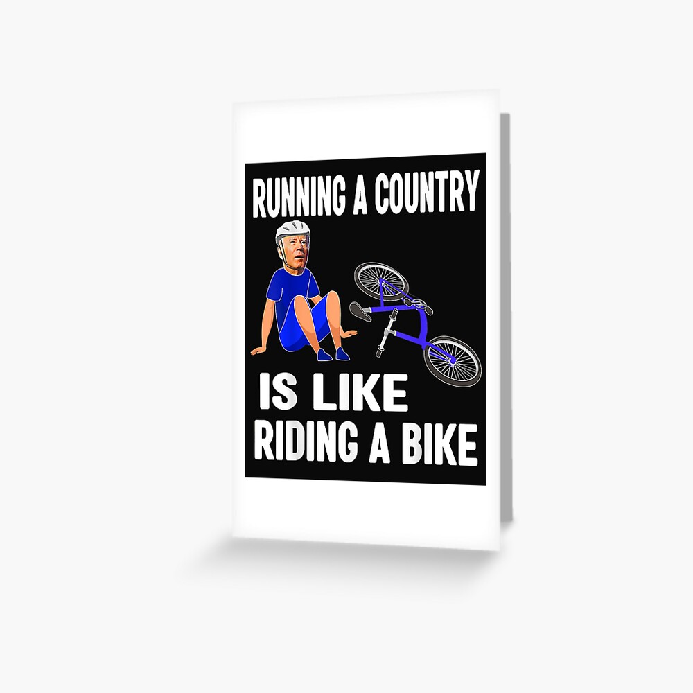 Biden Falls Off Bike Joe Biden Falling Off His Bicycle Funny Art Board  Print for Sale by BIAWSOME