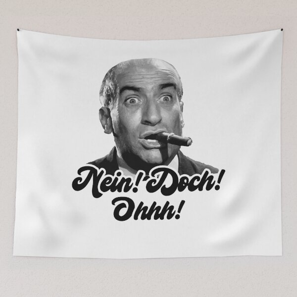 Item preview, Funny Graphic Gift Light Blue Nein Doch Ohh Louis De Funes Retro Wave designed and sold by Tomacdonald49.