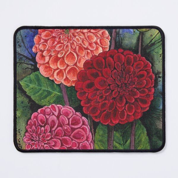 Item preview, Colourful Dahlias Watercolour Artwork designed and sold by Oirabot.